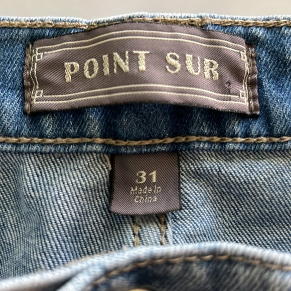 Point Sur Denim 11” Kick Out Crop High Rise Size 30 - Picture 10 of 16